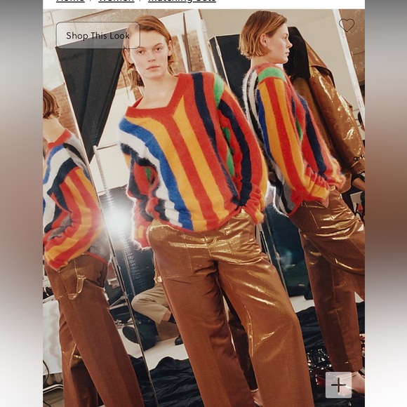 NWT Christopher John Rogers x J. CREW gold carpenter pants size 6. - Picture 4 of 7